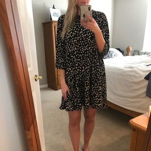 3/4 Length Sleeve Polka Dot Dress